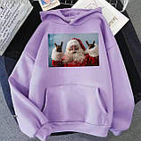 Жіноче тепле худі з прикольним новорічним принтом, фото 8