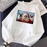 Жіноче тепле худі з прикольним новорічним принтом, фото 7