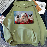 Жіноче тепле худі з прикольним новорічним принтом, фото 3