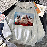 Жіноче тепле худі з прикольним новорічним принтом, фото 10