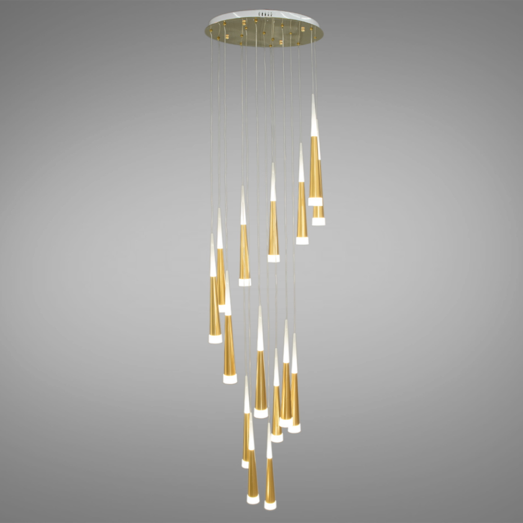 Люстра висячая каскадная светодиодная 3002/15G ☎+38967773110