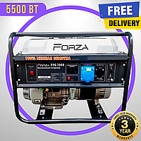 Генератор Бензиновый 5.5 кВт с Ручным Запуском Forza FPG7000 + AVR 5500 Вт Электрогенератор с AVR 1 Фаза