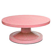 Поворотний стіл для торта 30 см рожеве напилення