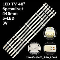 LED подсветка TV 48" SVV480A16A_5LED_REV03_150803 Hitachi: 48HB6T62U, 48HB6T72U JL.D48051330-078AS-C 6шт.