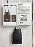 Блок живлення ДУЖЕ ШВИДКЕ заряджання PD 35 W Блок Type-C+USB, мережевий зарядний пристрій 35 W для швидкого заряджання, фото 8