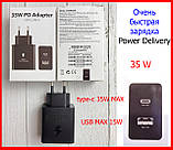 Блок живлення ДУЖЕ ШВИДКЕ заряджання PD 35 W Блок Type-C+USB, мережевий зарядний пристрій 35 W для швидкого заряджання, фото 10