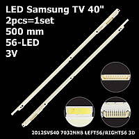 LED подсветка Samsung TV 40" UE40ES6307U UE40S5500 UE40ES5500K UE40K5100AK LTJ400HV08-L BN96-21712A 711A 2шт.