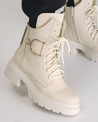 Черевики зимові Teona 411 38 молочна шкіра 36, фото 1