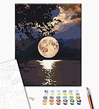 Картини за номерами пейзаж Набір для розпису на полотні Захід сонця Малюнки за номерами природа 40x50 BrushMe BS5639, фото 2