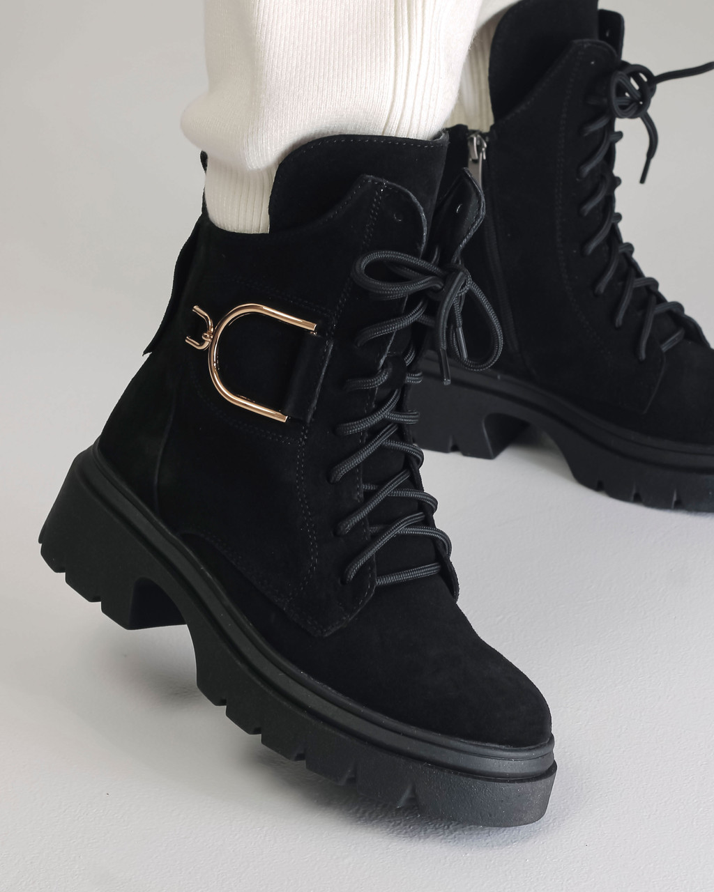 Черевики зимові Teona 411 38 чорна замша 36