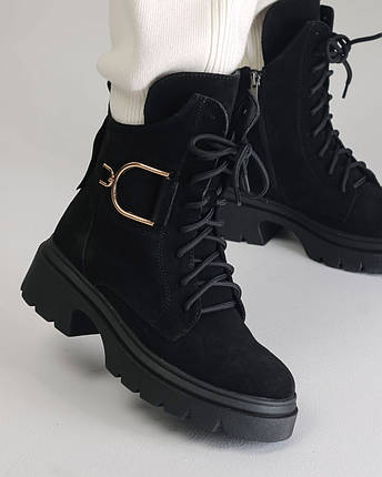 Черевики зимові Teona 411 38 чорна замша 36, фото 1