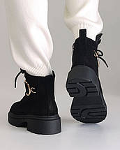 Черевики зимові Teona 411 38 чорна замша 36, фото 5