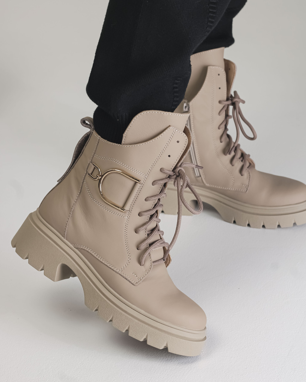 Черевики зимові Teona 411 39 капучино шкіра 36