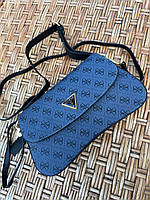 Женская сумка из эко-кожи Guess snapshot синего цвета , брендовая сумка через плечо