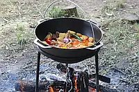 Казан чавунний азіатський з кришкою-сковородою гриль 15 л, фото 6