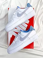 Кроссовки Nike Air Force White Blue Pink (рр 36-40)