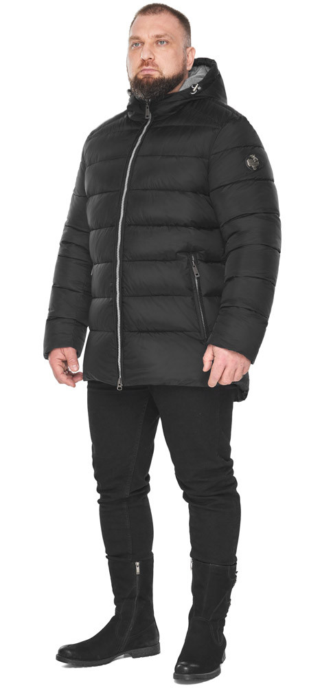Чоловіча зимова чорна непродувна куртка модель 53111 52 (XL)