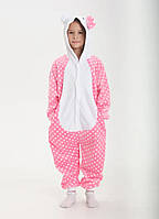 Пижама кигуруми детская Jamboo Китти Hello Kitty в горошек 120 (115-125 см)
