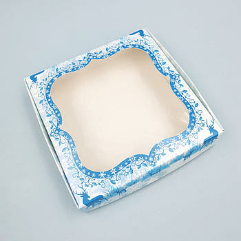 Коробка для пряників і печива з віконцем Олені 15х15х3 см