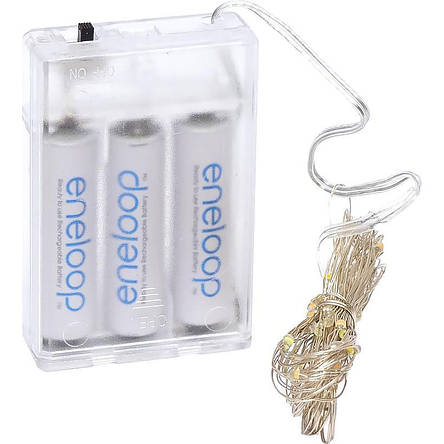 Гирлянда Ниточка на 3-х батарейках 50ламп 5м. мультиколір RJ-03, фото 2