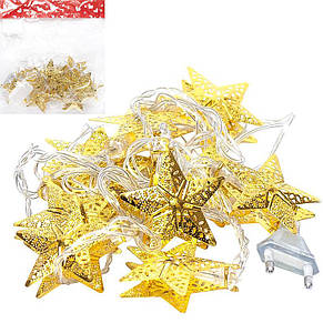 Гирлянда електрична LED 10шт. Зірка золото 2м. RJ-14, фото 3