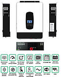 Інвертор гібридний ANENJI ANJ-SP-4200H-24V 3800W 110A MPPT з WIFI модулем в наявності, фото 3