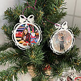 Новорічна іграшка з фото. Ялинкова іграшка з фото 9,5 х 7,5 см, фото 2
