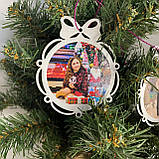 Новорічна іграшка з фото. Ялинкова іграшка з фото 9,5 х 7,5 см, фото 2