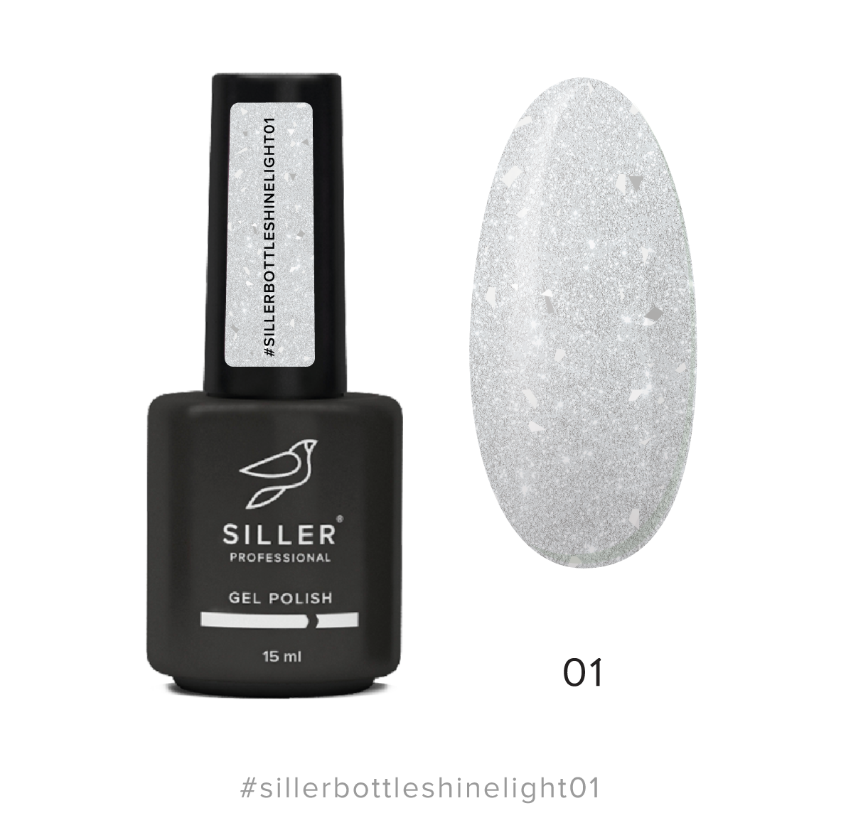 Гель для нігтів Siller bottle shine light Gel 01, 15 мл