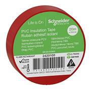 Ізоляційна стрічка, 19mm x 20m, червоний Schneider Electric 2420100