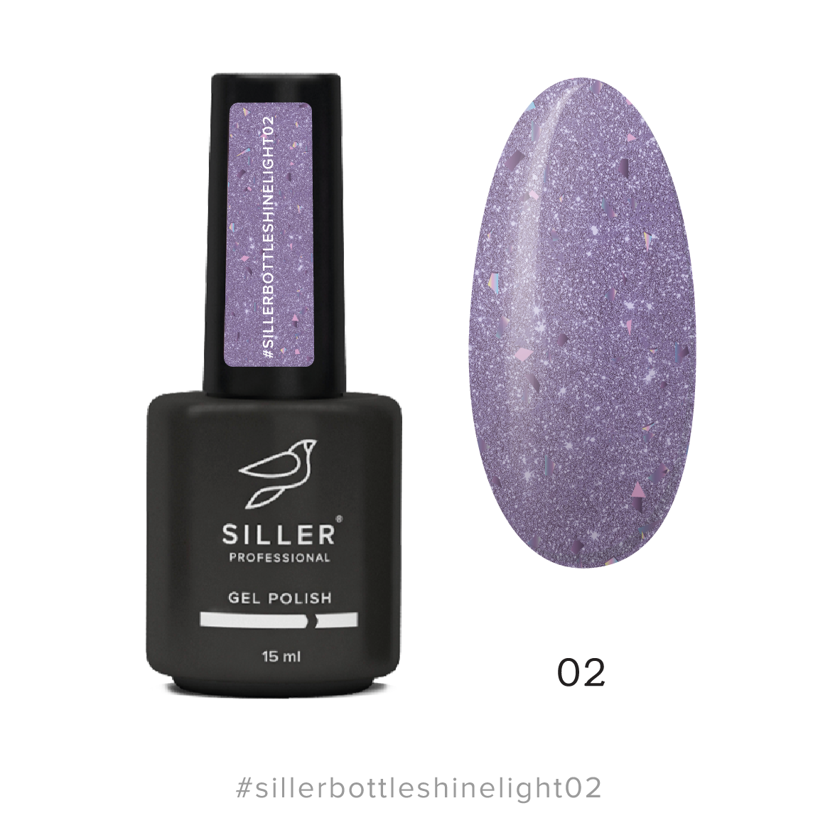 Гель для нігтів Siller bottle shine light Gel 02, 15 мл