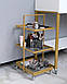 Столик золотий макіяж Візок на коліщатках в салон краси скляна етажерка DIVA перукарів Vm 934, фото 3