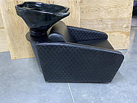 Кресло Мойка для парикмахерских салонов мебель Quadro LUX Космо (черная/белая)