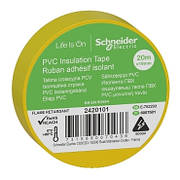 Ізоляційна стрічка, 19mm x 20m, жовта Schneider Electric 2420101