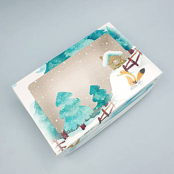 Коробка для десертів із віконцем Мороз 15х23х6 см