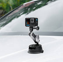 Кріплення присоска для екшн камер GoPro, DJI, Insta та інших а також смартфонів кронштейн шарнірний 360°, фото 4