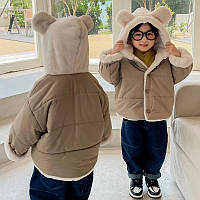 Детская демисезонная куртка, коричневая курточка для мальчиков и девочек на зиму