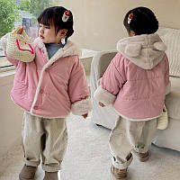 Детская демисезонная куртка, розовая курточка для девочек на зиму
