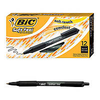 Набор шариковых ручек 12 шт автоматических BIC Soft Feel, 1 мм. Черные (SCSF11-Blk) (BICSCSF11BK)