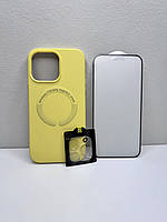 Чохол для iPhone New Leather Case With MagSafe Yellow