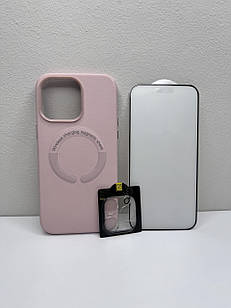 Чохол для iPhone New Leather Case With MagSafe Pink Sand