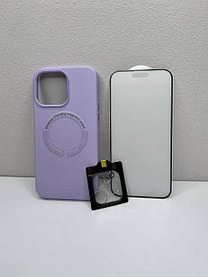 Чохол для iPhone New Leather Case With MagSafe Light Purple