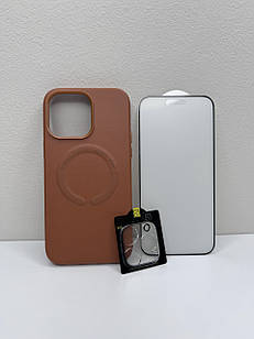 Чохол для iPhone New Leather Case With MagSafe Brown