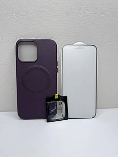 Чохол для iPhone New Leather Case With MagSafe Dark Cherry