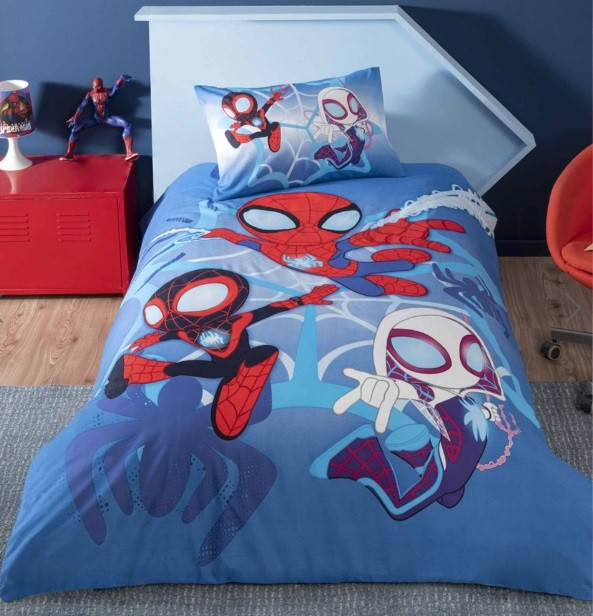 Постільна білизна Tac підліткова Spidey and Friends ранфорс, фото 1