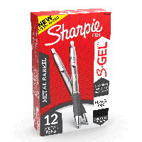 Набор гелевых ручек 12 шт автоматических Sharpie S-Gel, Metal Barrel, Black Ink Черный 0.7 мм (2126182)