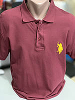 Стильная молодежная поло, футболка. Бордовая тенниска. Размер L (52-54)