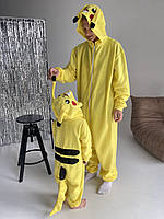 Чоловіча піжама кігурумі з флісу Пікачу Pikachu (зріст 181-187 см.) жовтий розмір 50