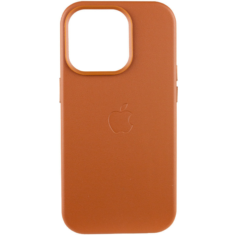 Шкіряний чохол Leather Case with MagSafe для iPhone 14 Pro Max Saddle Brown