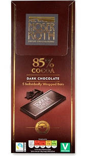 Шоколад Чорний Moser Roth Dark Chocolate 85% какао 125 г Німеччина